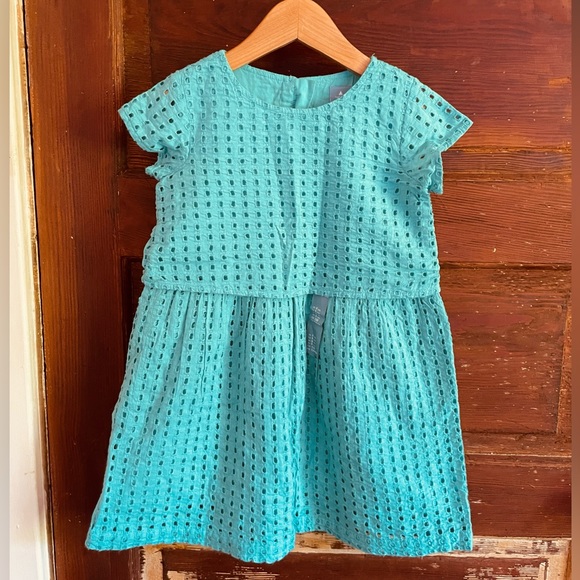 GAP Other - 5 NWT Gap Eyelet Layered Dress, Aqua Teal, Cap Short Sleeve, Lightweight Cotton